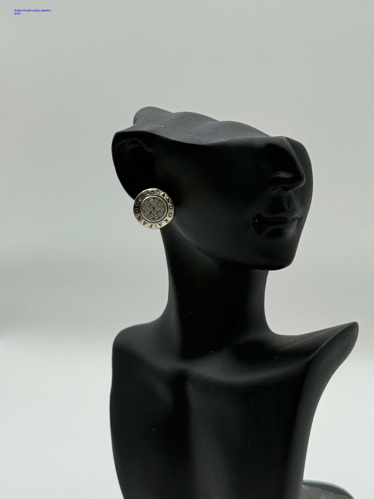 Aretes Pandora Logotipo Plata Esterlina