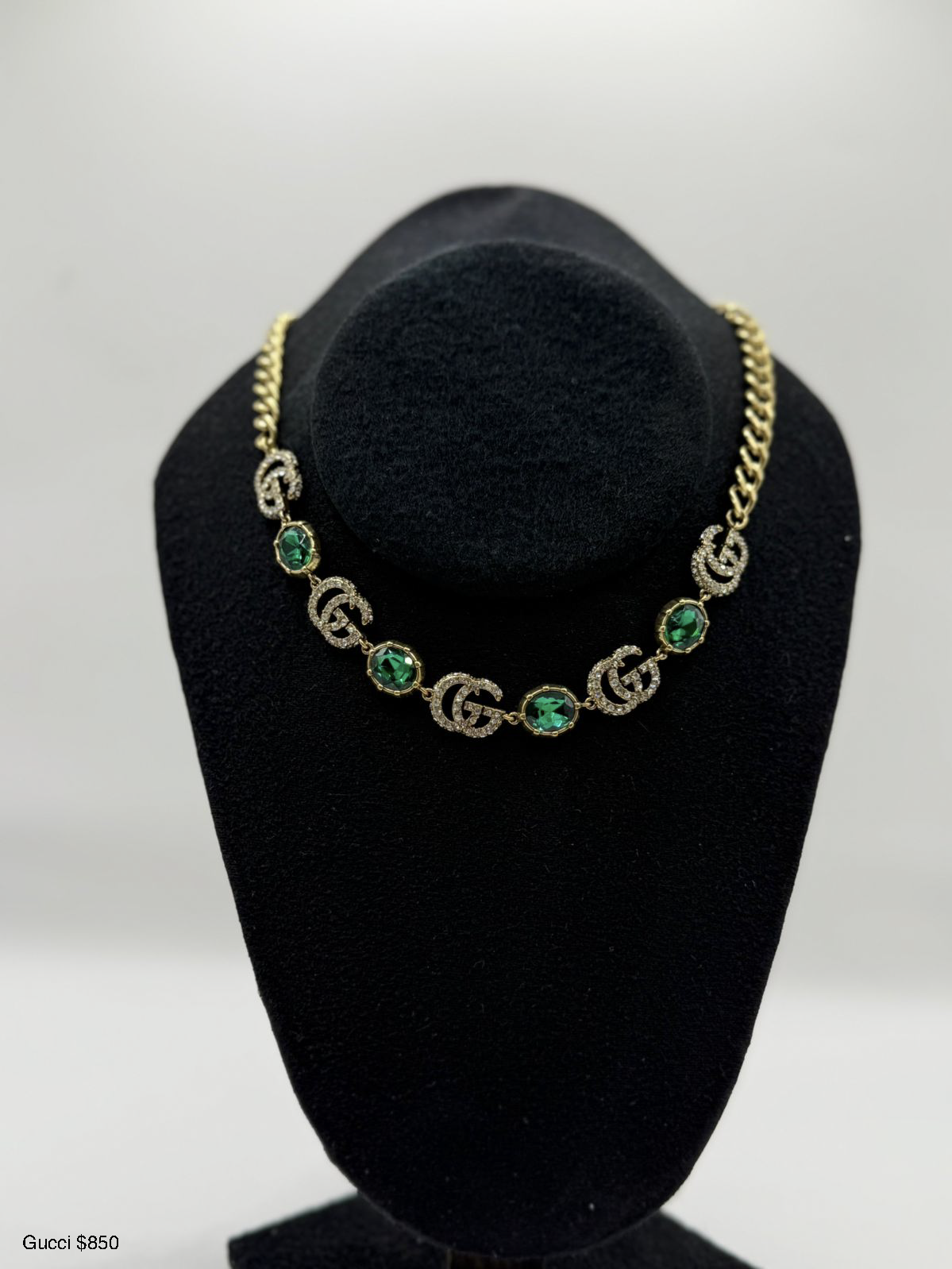 Collar Gucci Esmeraldas Verdes