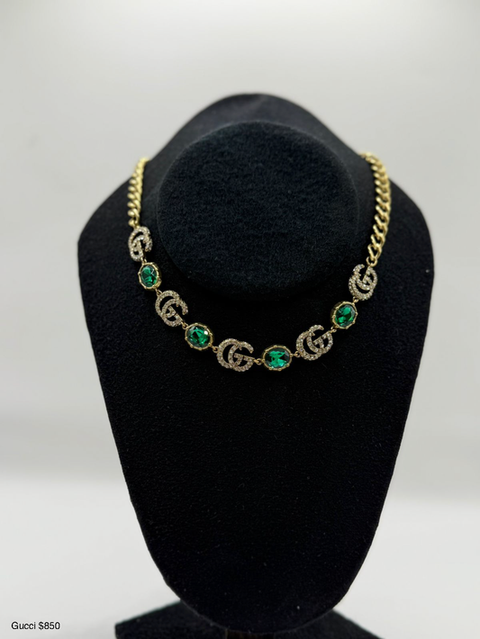 Collar Gucci Esmeraldas Verdes