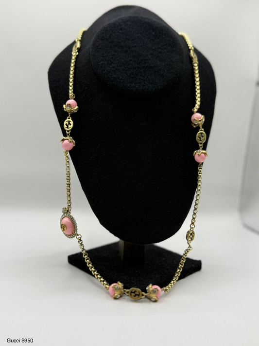 Collar Gucci Esfera Rosadas
