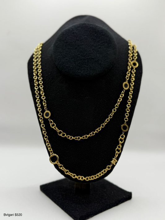 Collar Bvlgari Dorado Ligero Logo