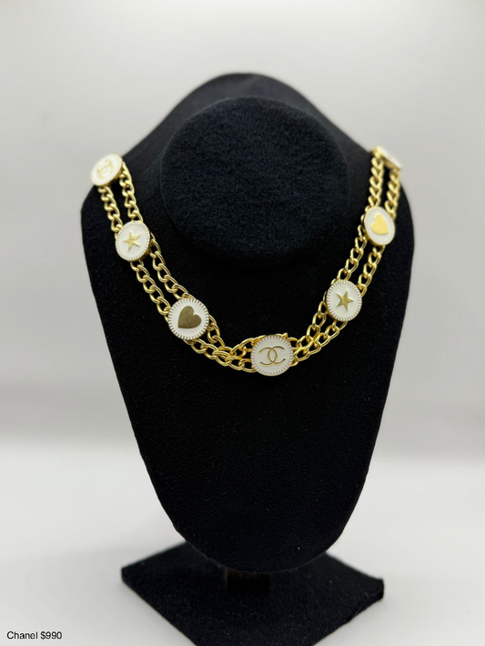 Collar Corazon, Estrellas y Logo Chanel