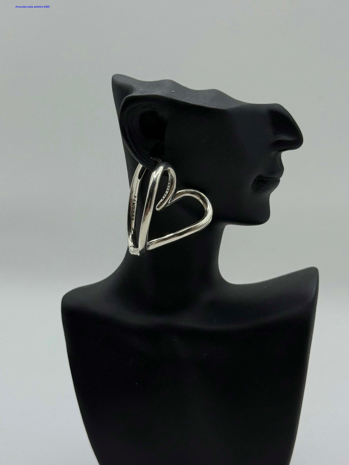 Arracadas de Corazon Pandora de Plata Esterlina