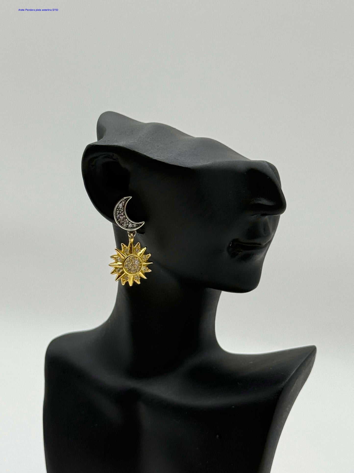 Aretes Sun and Moon Pandora Plata Esterlina